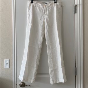 White linen pants